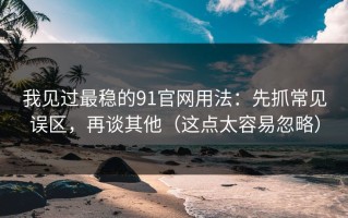 我见过最稳的91官网用法：先抓常见误区，再谈其他（这点太容易忽略）
