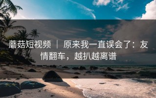 蘑菇短视频 ｜ 原来我一直误会了：友情翻车，越扒越离谱