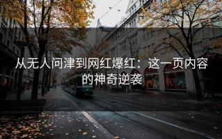 从无人问津到网红爆红：这一页内容的神奇逆袭