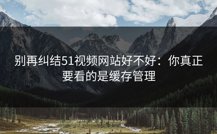 别再纠结51视频网站好不好：你真正要看的是缓存管理-第1张图片-P站视频搬运工资源平台