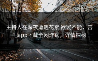 主持人在深夜遭遇花絮 欲罢不能，杏吧app下载全网炸锅，详情探秘