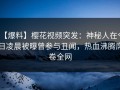 【爆料】樱花视频突发：神秘人在今日凌晨被曝曾参与丑闻，热血沸腾席卷全网
